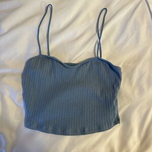 Shein 
Blue ribbed crop top 
Small